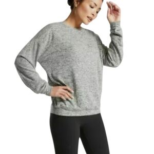 Athleta | Heather Gray Mindful Pullover Lightweight Sweatshirt | Sz SP